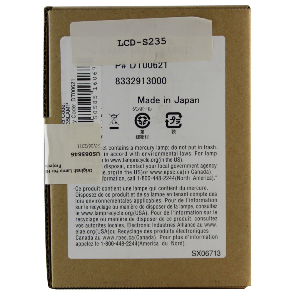 Hitachi CP-S235 - CP-HS900 Lamp DT00621