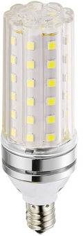LED T10 12W High Lumen (1200Lm) 6000K E12 (Candle) Base 120V Bulb
