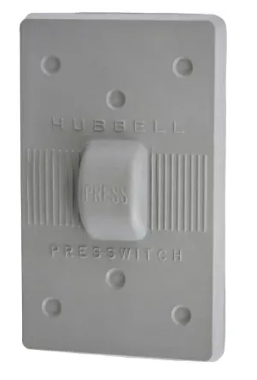 HUBBELL HBL1750 waterproof Press Switch  WATERPROOF Grey