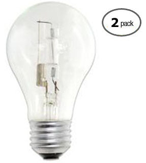 Bulbrite 72A19CL/ECO - 72W Halogen - 100W Equal - Clear - 2- Pack