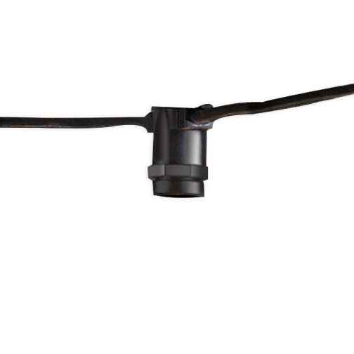 15 E12 Candelabra Base Sockets - 25' Black Cord - 120V