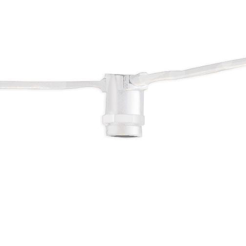 15 E12 Candelabra Base Sockets - 25' White Cord - 120V