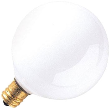 Bulbrite 15W 120V G16.5 Incandescent - Globe - White - Candelabra Base