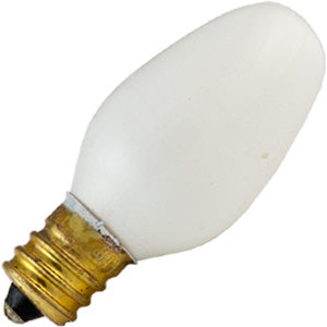 Bulbrite 7C7W | 7W 120V C7 Incandescent E12 Base Ceramic White Bulb