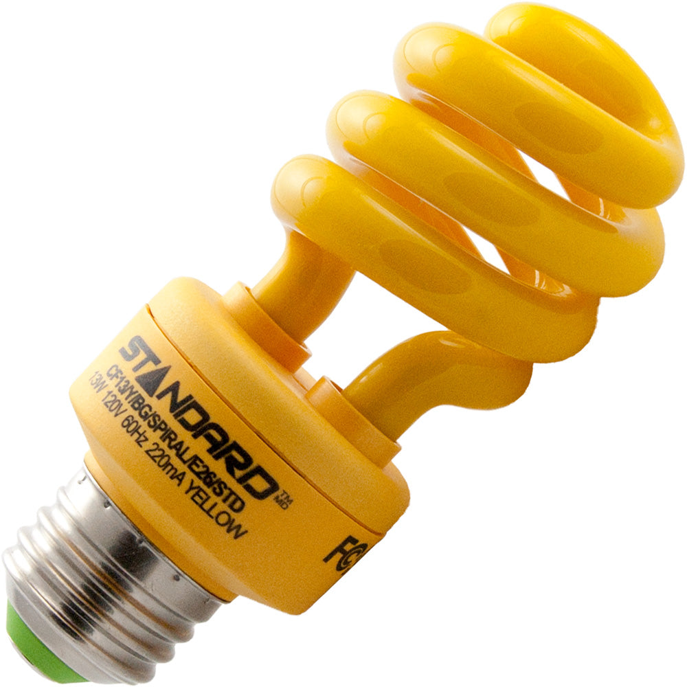 Standard - 13W CFL - 60W Equal - Yellow Bug Light - Medium Base