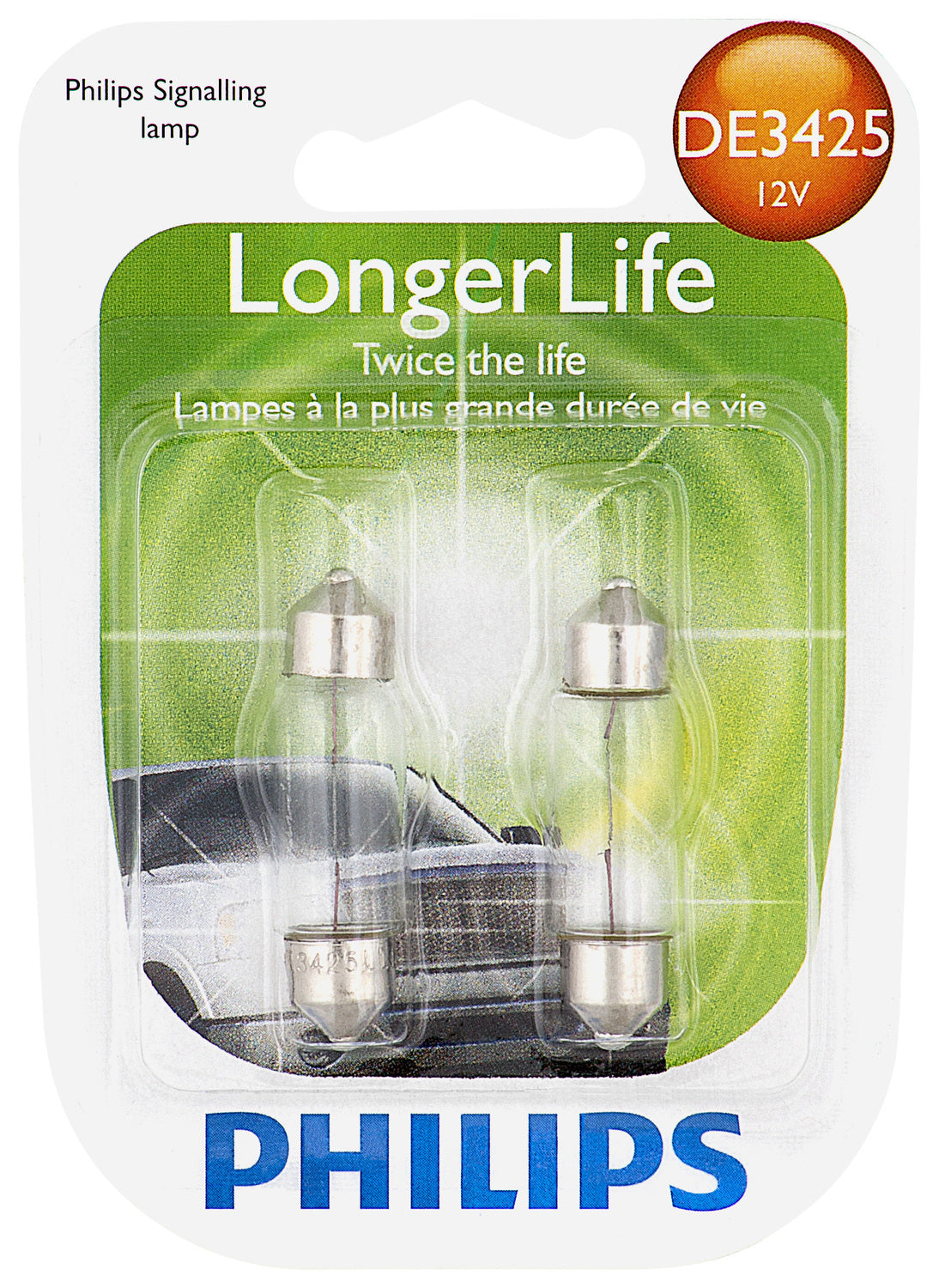 Philips DE3425LL Long Life Auto Bulb (2 Pack)