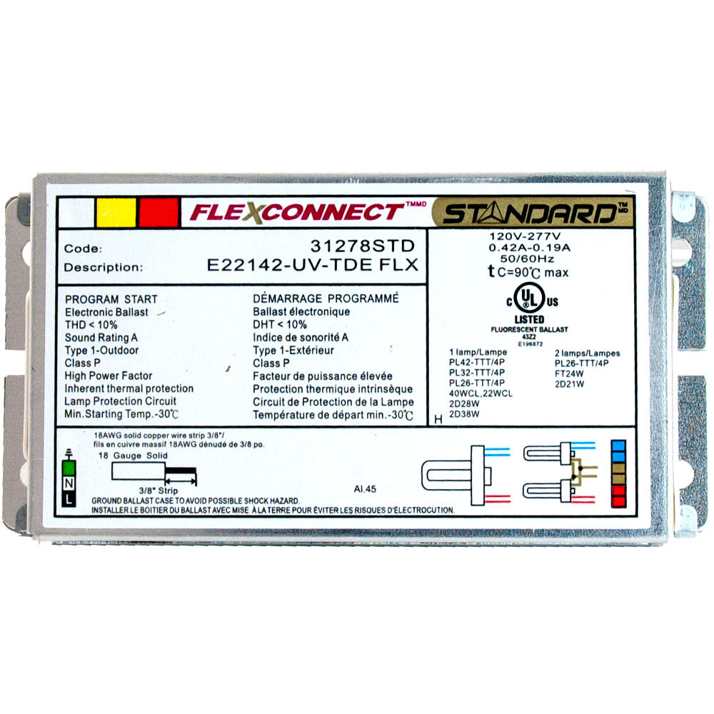 Standard PLT26W PLC26W 2D21W PLL27W PLT42W PLT32W 2D38W 2D28W FC9T5 FC12T5 Electronic Ballast