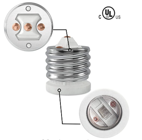 Socket Reducer MOGUL To MEDIUM Base - Porcelain