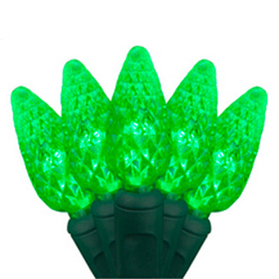 C6 Strawberry LED String Lights - Green - 50 Lites - 23 Ft String
