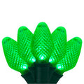 C7 LED String Lights - Green - 50 Lites - 35' String - Green Wire Cord