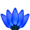 C9 LED String Lights - Blue - 50 Lites - 35' String - Green Wire Cord