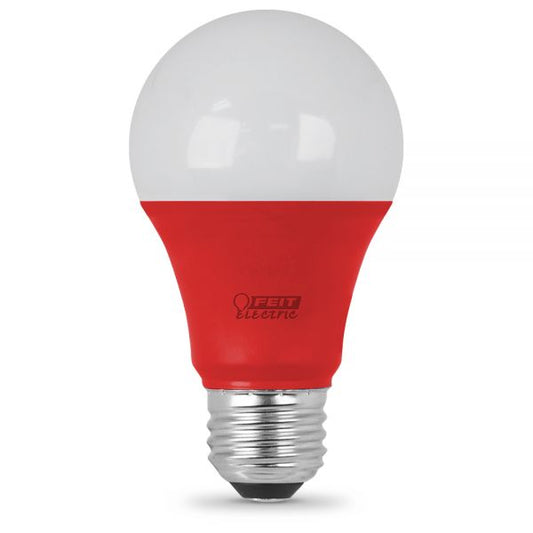 Feit A19/R/10KLED | LED Red Color, A-Shape 10 Year, 11K Party Bulb