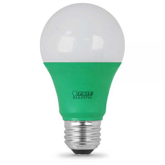 Feit A19/G/10KLED | LED Green Color, A-Shape 10 Year , 11K Party Bulb
