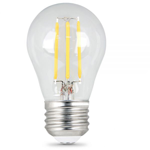 Feit BPA1560/827/LED/2 A15 Filament LED, Dimmable, Clear, Medium Base, 500 Lumen, 2700K, 2Pk