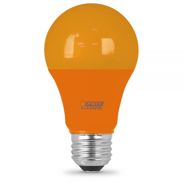 Feit A19/O/10KLED | LED Orange Color, A-Shape 10 Year, 11K Party Bulb