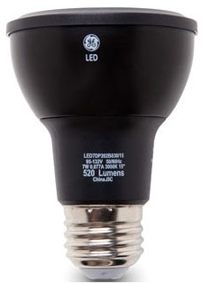 GE 93327 LED PAR20 7W 3000K 20° 520Lumen **BLACK BODY**