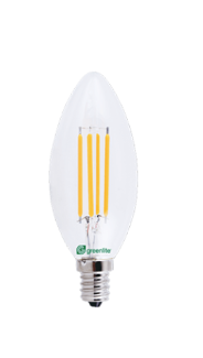 Greenlite 4W LED B10 E12 (Candle) Base Filament Chandelier 2700K Bulb
