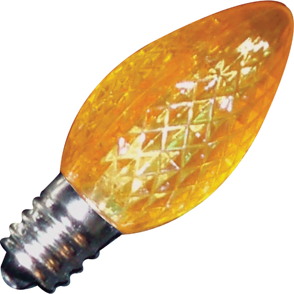 Standard - .37W 100-130V C7 Decorative LED - E12 Base - Amber