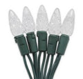 C6 LED String Lights - Clear White - 12 Foot String - Green Wire