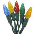 C6 LED Holiday Lights - Multi-Color - 12 Foot String - Green Wire