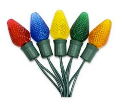 C7 LED String Lights - Multi-Color - 17 Foot String - Green Wire