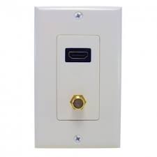 Morris 80448 | Combination HDMI Plate & F Connector Home Enterainment WallPlate