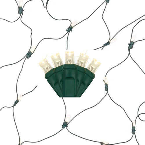 M5 LED Net Lights - Warm White - 100 Lites - 4 x 6 Ft Net - Green Wire