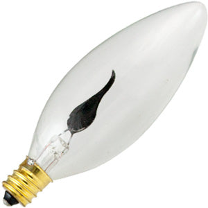 3W 120V Incandescent Clear Flicker Flame Candelabra Base