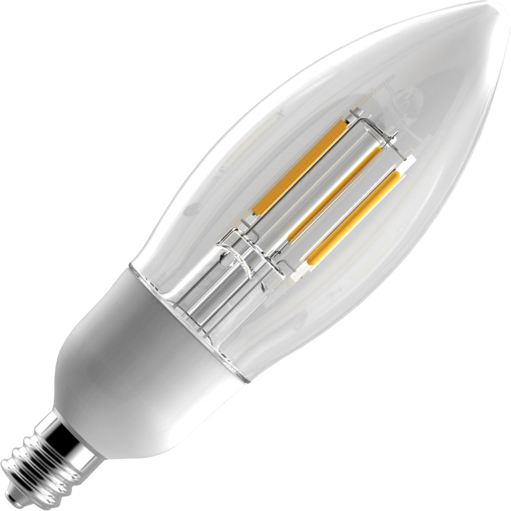 Standard - 3.5W LED Filament Style - B11 - Clear - Candelabra Base