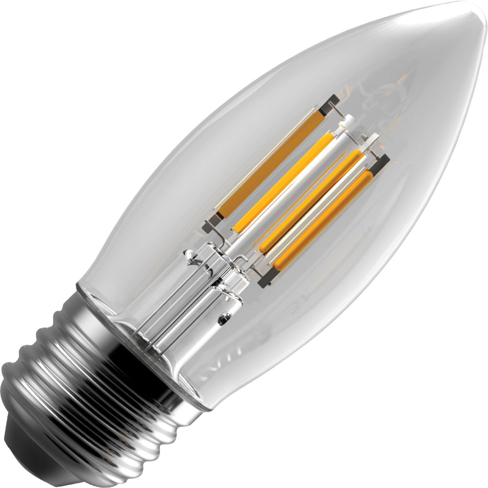Standard - 5W LED Filament Style - B11 - Clear - Medium Base