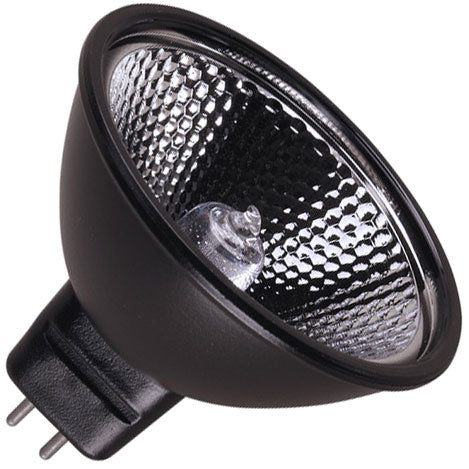 Ushio EXZ/B/FG - 50W 12V MR16 Halogen - 24° - Black - Front Glass