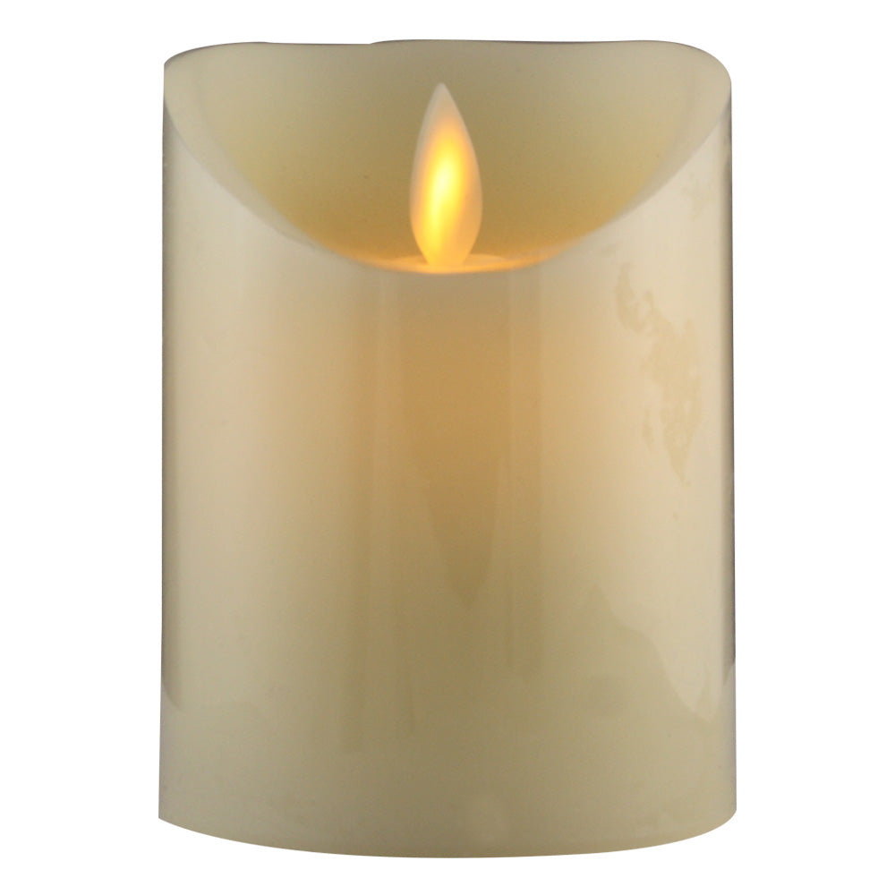 LED Illuminated Wax Candle - Flicker - 4" Height - 3" Diameter