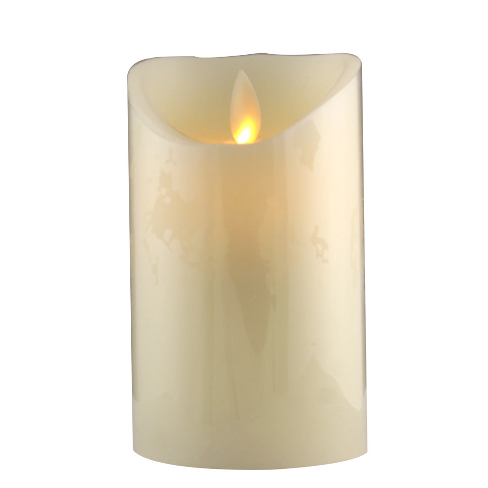 LED Illuminated Wax Candle - Flicker - 5" Height - 3" Diameter