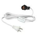 Westinghouse 2330500 | 6' Cord Set w/ Snap-In Pigtail Candelabra Base Socket & Cord Switch White