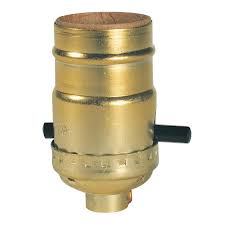 Westinghouse 7041000 | On/Off Push-Through Socket w/ Set Screw Brass Finish