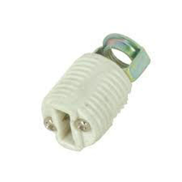 Picture of Satco 80-1582 Threaded G9 Porcelain Socket, Push-In Terminals, Double Leg, 660W, 250V